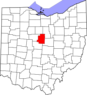 Map Of Ohio Highlighting Morrow County