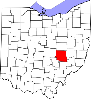 Map Of Ohio Highlighting Muskingum County