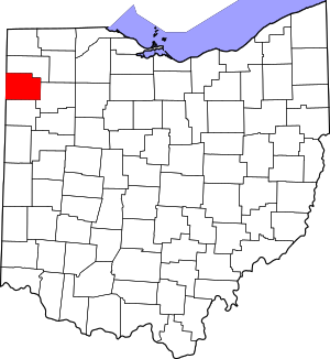 Map Of Ohio Highlighting Paulding County