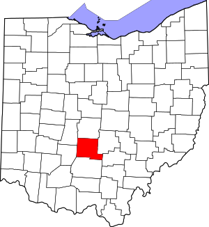 Map Of Ohio Highlighting Pickaway County