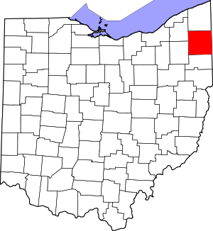 Map Of Ohio Highlighting Trumbull County