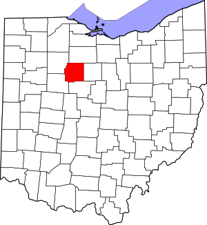 Map Of Ohio Highlighting Wyandot County