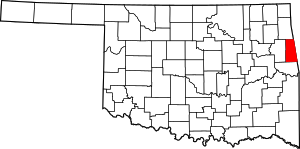 Map Of Oklahoma Highlighting Adair County