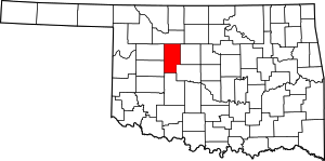 Map Of Oklahoma Highlighting Blaine County