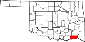 Map Of Oklahoma Highlighting Choctaw County