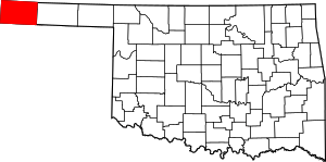 Map Of Oklahoma Highlighting Cimarron County