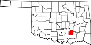 Map Of Oklahoma Highlighting Coal County