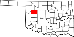 Map Of Oklahoma Highlighting Dewey County