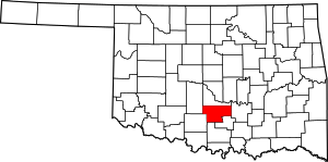 Map Of Oklahoma Highlighting Garvin County