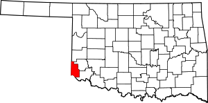 Map Of Oklahoma Highlighting Harmon County