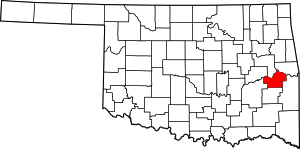 Map Of Oklahoma Highlighting Haskell County