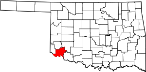 Map Of Oklahoma Highlighting Jackson County