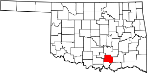 Map Of Oklahoma Highlighting Johnston County