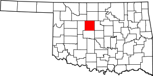 Map Of Oklahoma Highlighting Kingfisher County