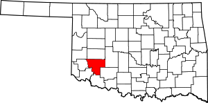 Map Of Oklahoma Highlighting Kiowa County