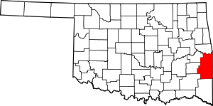 Map Of Oklahoma Highlighting Le Flore County