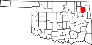 Map Of Oklahoma Highlighting Mayes County