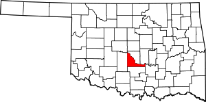 Map Of Oklahoma Highlighting Mcclain County