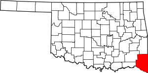 Map Of Oklahoma Highlighting Mccurtain County