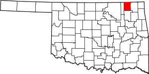 Map Of Oklahoma Highlighting Nowata County