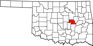 Map Of Oklahoma Highlighting Okfuskee County