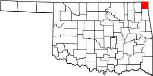 Map Of Oklahoma Highlighting Ottawa County