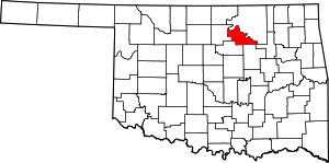 Map Of Oklahoma Highlighting Pawnee County