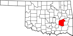 Map Of Oklahoma Highlighting Pittsburg County