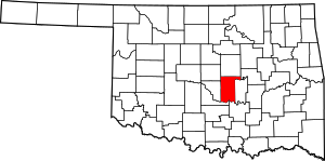 Map Of Oklahoma Highlighting Pottawatomie County