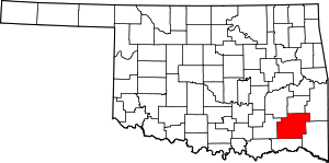 Map Of Oklahoma Highlighting Pushmataha County