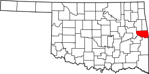 Map Of Oklahoma Highlighting Sequoyah County