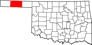 Map Of Oklahoma Highlighting Texas County