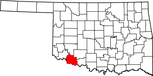 Map Of Oklahoma Highlighting Tillman County