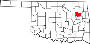 Map Of Oklahoma Highlighting Wagoner County