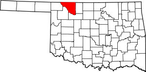 Map Of Oklahoma Highlighting Woods County