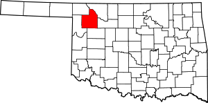 Map Of Oklahoma Highlighting Woodward County