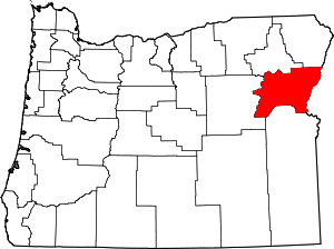 Map Of Oregon Highlighting Baker County