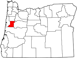 Map Of Oregon Highlighting Benton County