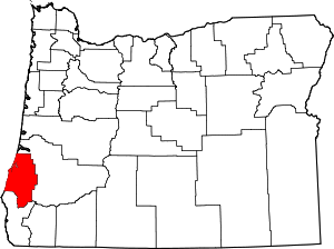 Map Of Oregon Highlighting Coos County