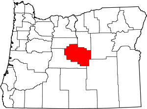 Map Of Oregon Highlighting Crook County