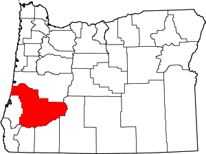 Map Of Oregon Highlighting Douglas County