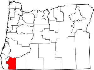 Map Of Oregon Highlighting Josephine County