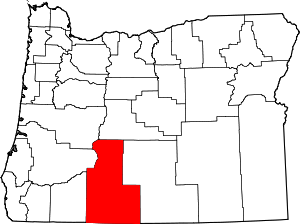 Map Of Oregon Highlighting Klamath County