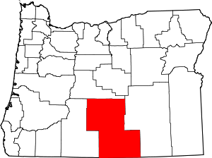 Map Of Oregon Highlighting Lake County