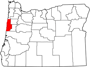 Map Of Oregon Highlighting Lincoln County