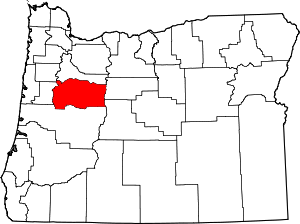 Map Of Oregon Highlighting Linn County