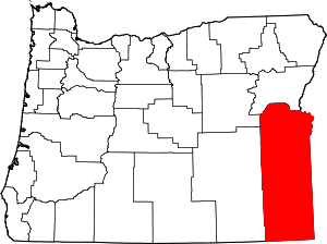 Map Of Oregon Highlighting Malheur County