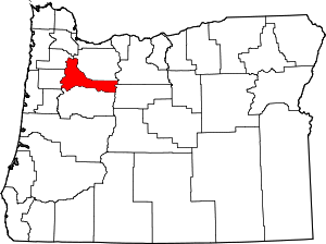 Map Of Oregon Highlighting Marion County