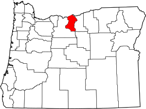 Map Of Oregon Highlighting Sherman County