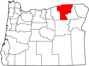 Map Of Oregon Highlighting Umatilla County